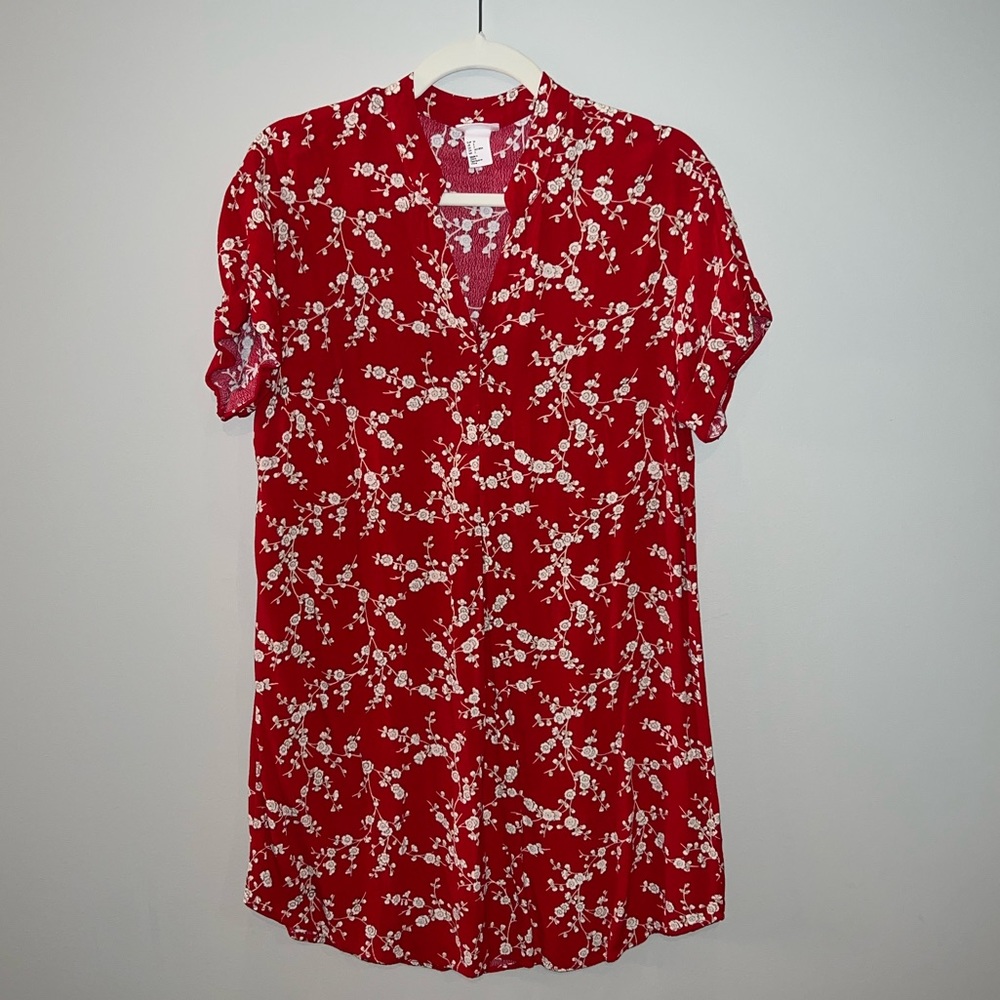 H&M floral red dress size 2